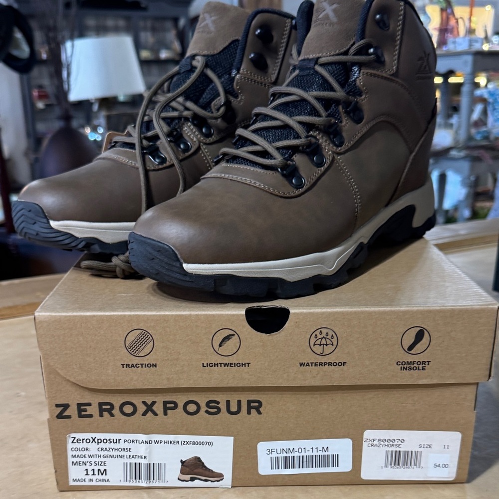 ZeroXposur Men's Graphite Brown Hiking Boots